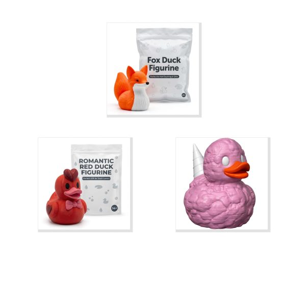 Fox Duck Cotton Candy Figurine Bundle