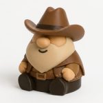 Spaghetti Western Gnome Collectible Figurine - Detailed Cowboy Desk Accent for Home or Office Decor - Unique Gift for Collectors - 3D Printed in Canada