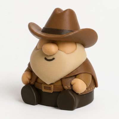 Spaghetti Western Gnome Collectible Figurine - Detailed Cowboy Desk Accent for Home or Office Decor - Unique Gift for Collectors - 3D Printed in Canada