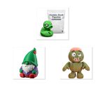 Zombie Collectible Figurine Bundle of 3 - Zombie Duck, Gnome, Pumpkin - Spooky & Macabre Adult Desk Decor - 3D Printed in Canada