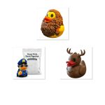 Duck Variety Collectible Figurine Bundle of 3 - Full Beard Duck, Quop Male Wendigo - Humorous & Fantasy Adult Desk Decor - 3D Printed in Canada