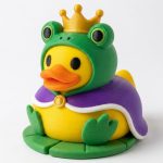 Frog Prince Duck Collectible Figurine - Unique Desk Decor for Adults – 3D Printed in Canada