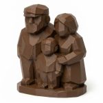 Wood Carved-Like Three Generations Figurine - Unique Desk Decor for Adults – 3D Printed in Canada - 3D Printed in Canada (Black Walnut)