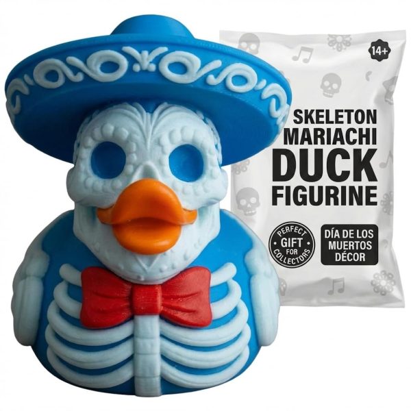 Skeleton Mariachi Duck Figurine