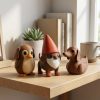 Lot de figurines canard, pingouin et gnome