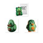 Avocado Collectible Figurine Bundle of 3 - Avocado Bear, Duck, Penguin - Whimsical & Charming Adult Desk Decor - 3D Printed in Canada