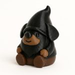 Dark Dachshund Gnome Collectible Figurine - Unique Desk Decor for Adults – 3D Printed in Canada
