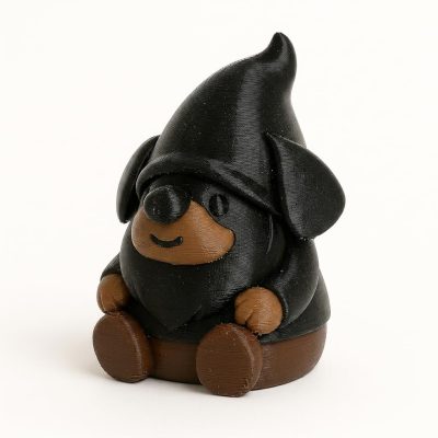 Dark Dachshund Gnome Collectible Figurine - Unique Desk Decor for Adults – 3D Printed in Canada