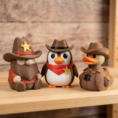Western Sheriff Figurine Set — 3D Printed Ducks by 3DCentral