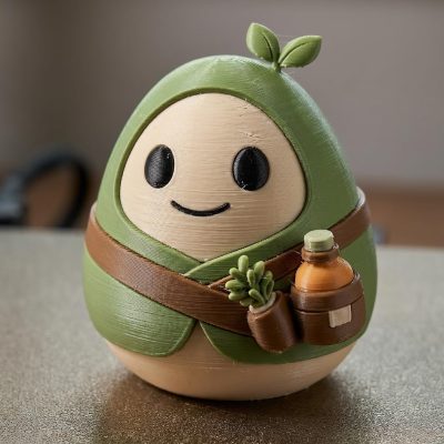 Herbalist Eggling Collectible Figurine - Unique Shelf Decor for Adults – 3D Printed in Canada