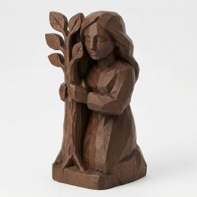 Nature's Embrace Figurine in Black Walnut Finish - 3D Printed in Canada (Black Walnut)