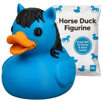 Horse Duck Collectible Figurine - Colorful Farm Animal Hybrid Desk Decor, Unique Gift for Home or Office Accent - 3D Printed in Canada