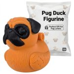 Pug Duck Figurine – Animal Desk Decor – Off-Road Ducking & Cruise Hiding – Collectible Dashboard Duck for 4x4s, Vehicle Ducks, and Gift-Giving Fun – 3D Printed in Canada (Sunset Orange)