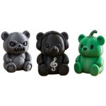 Teddy Variety Collectible Figurine Bundle of 3 - Treble Teddy, Evil Ghoul Green Pepper - Quirky & Unique Adult Desk Decor - 3D Printed in Canada