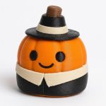 Thanksgiving Pilgrim Pumpkin Collectible Figurine - Unique Desk Decor for Adults – 3D Printed in Canada