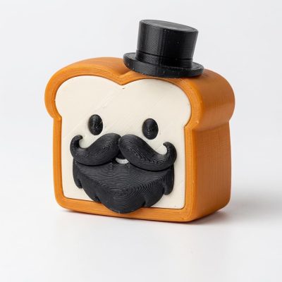 Fancy Mustache and Beard Toast Collectible Figurine - Unique Desk Decor for Adults – 3D Printed in Canada