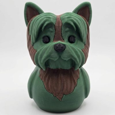 Yorkshire Terrier Duck Figurine – Cute Yorkie-Inspired Rubber Duck Dog Hybrid Decor, Desk Companion or Gift for Dog Lovers – 3D Printed in Canada (Forest Green)