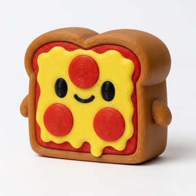 Pizza Toast Collectible Figurine - Unique Desk Decor for Adults – 3D Printed in Canada