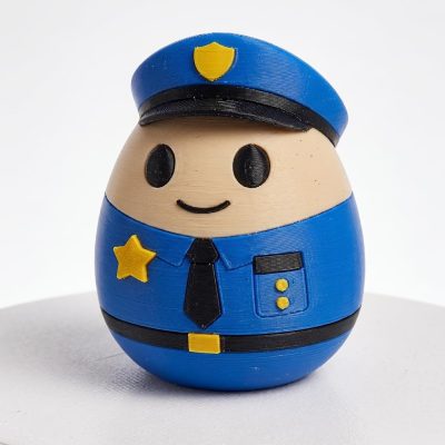 Cop Egg Collectible Figurine - Unique Desk Decor for Adults – 3D Printed in Canada