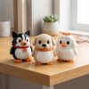 Ensemble de figurines de pingouin races de chiens