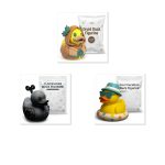 Duck Variety Collectible Figurine Bundle of 3 - Druid, Clockwork, Cool Vacation - Fantasy & Fun Adult Desk Decor - 3D Printed in Canada