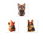 Yorkshire Terrier Collectible Figurine Bundle of 3 - Duck, Gnome, Bunny - Adorable & Unique Adult Desk Decor - 3D Printed in Canada