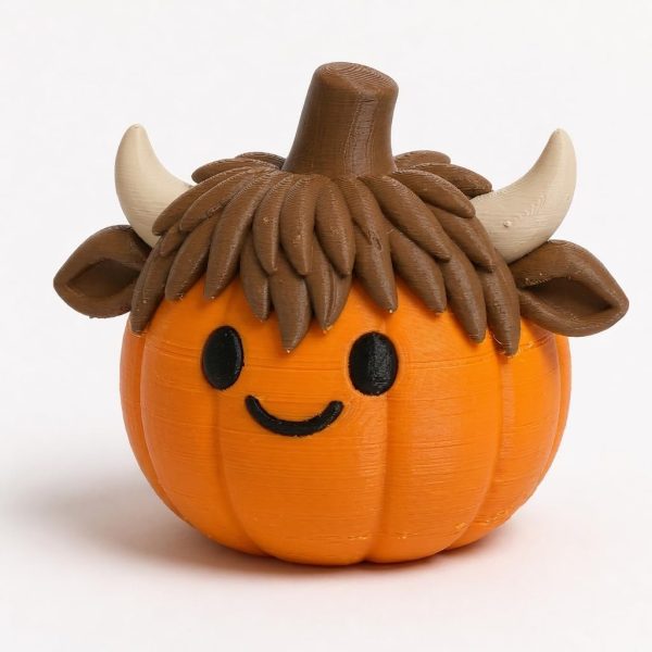 Figurine citrouille vache des Highlands