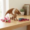 Ensemble de figurines de dragon rose