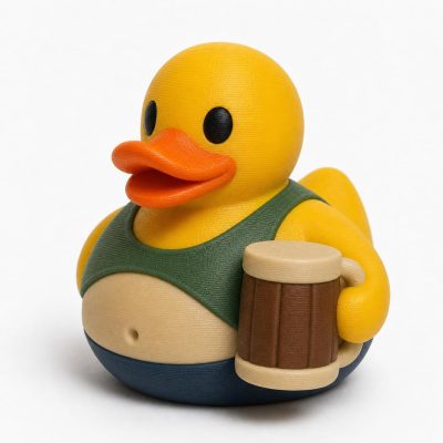 Beer Belly Duck Collectible Figurine - Pub Style Desk Decor for Adults – 3D Printed in Canada