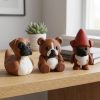 Lot de figurines canard chien boxeur