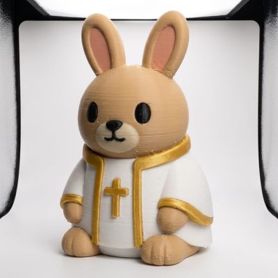 Cleric Bunny Collectible Figurine - Unique Desk Decor for Adults – 3D Printed in Canada