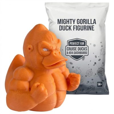 Muscle Ape Collectible Figurine - Striking Orange Gorilla Desk Decor for Home or Office Display - 3D Printed in Canada