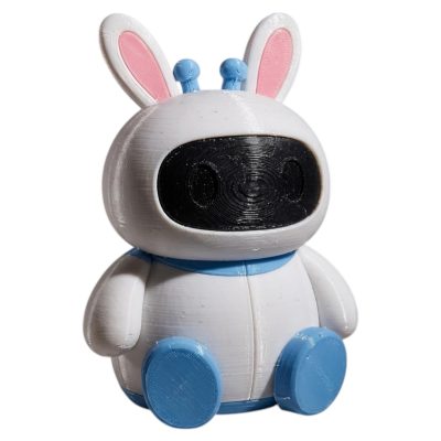 Rabbit Robot Collectible Figurine - Unique Desk Decor for Adults – 3D Printed in Canada