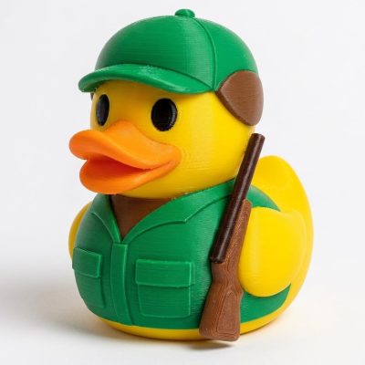 Deer Hunter Duck Collectible Figurine - Unique Desk Decor for Adults – 3D Printed in Canada