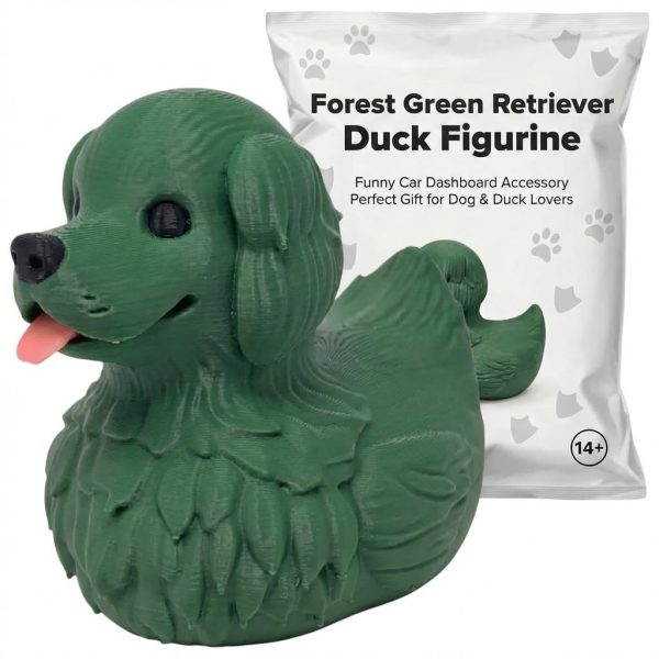 Figurine canard golden retriever
