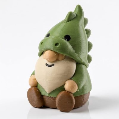 Dinosaur Gnome Collectible Figurine - Unique Desk Decor for Adults – 3D Printed in Canada