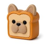 Adorable French Bulldog Toast Collectible Figurine - Unique Desk Decor for Adults – 3D Printed in Canada