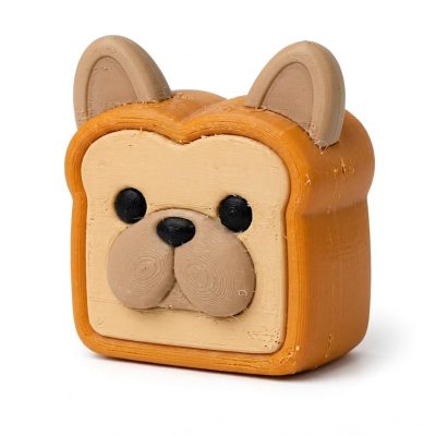 Adorable French Bulldog Toast Collectible Figurine - Unique Desk Decor for Adults – 3D Printed in Canada