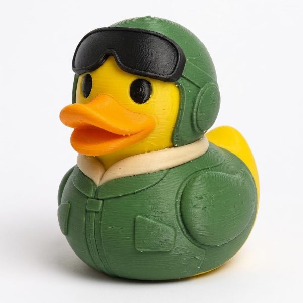 Fighter Jet Pilot Duck Figurine