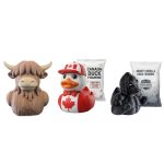 Fan Favorites Ducks Collectible Figurine Bundle of 3 - Highland Cow, Canada, Gorilla - Unique & Collectible Adult Desk Decor - 3D Printed in Canada