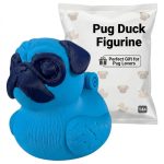 Pug Duck Figurine – Animal Desk Decor – Off-Road Ducking & Cruise Hiding – Collectible Dashboard Duck for 4x4s, Vehicle Ducks, and Gift-Giving Fun – 3D Printed in Canada (Ocean Blue)