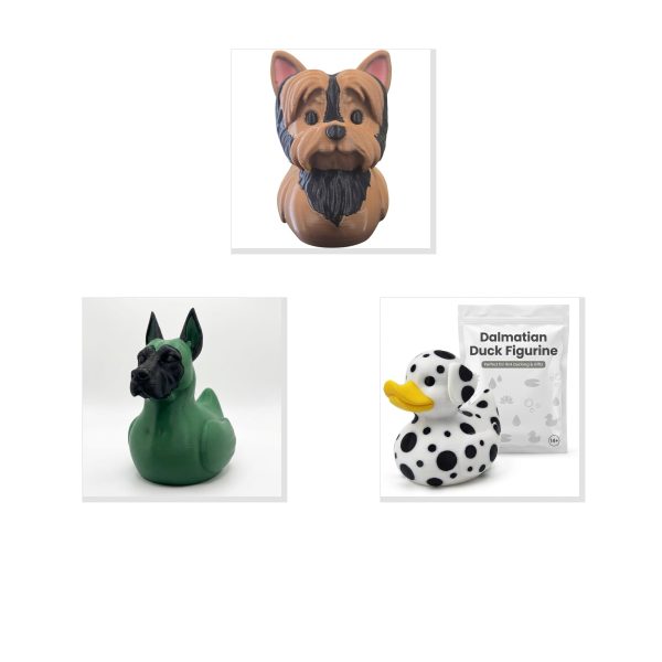 Dog Breed Duck Figurine Set