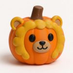 Lion Cub Pumpkin Collectible Figurine - Unique Desktop Decor for Adults – 3D Printed in Canada