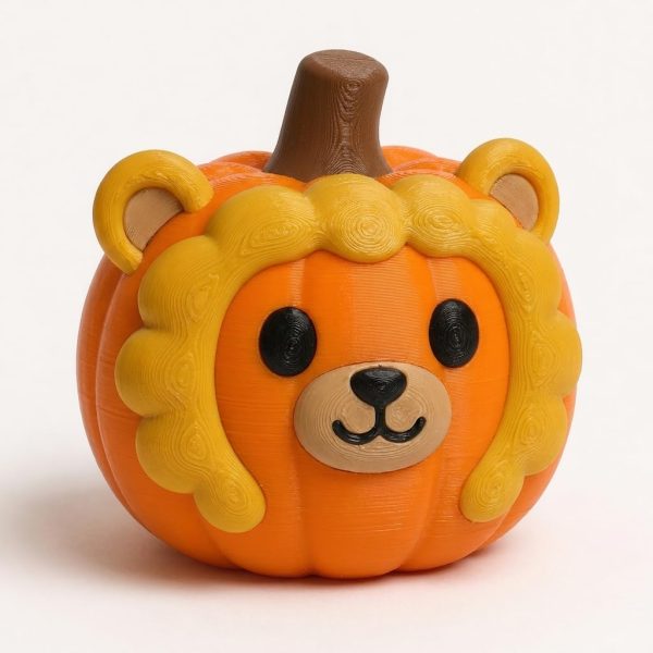 Lion Cub Pumpkin Figurine