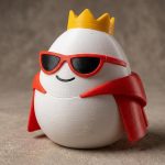 Overconfident Eggling Collectible Figurine - Unique Desk Decor for Adults – 3D Printed in Canada