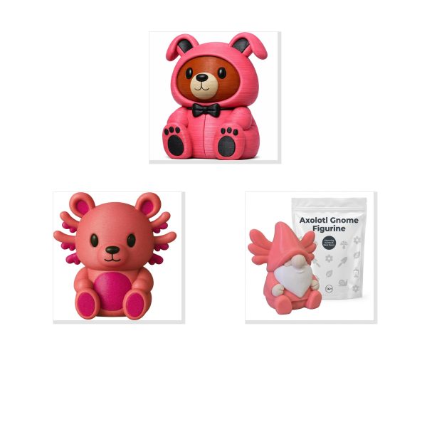 Ensemble de figurines roses