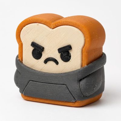 Grumpy Toast Collectible Figurine - Unique Desk Decor for Adults – 3D Printed in Canada
