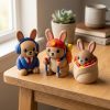 Ensemble de figurines lapin commentateur sportif