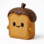 Acorn Toast Collectible Figurine - Unique Desk Decor for Adults – 3D Printed in Canada