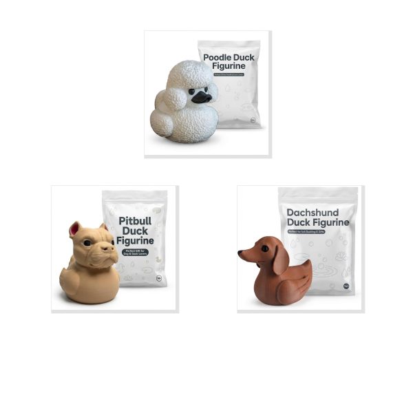 Dog Breed Duck Figurine Set